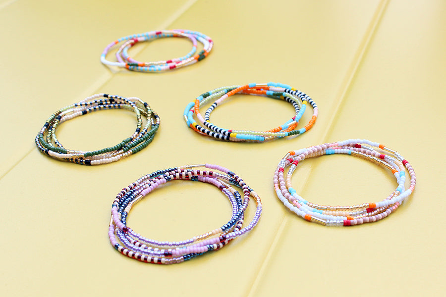Coco Bracelets set of 4 / Olive