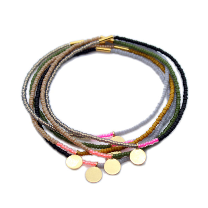 Color Block Bracelets / set 6