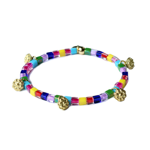 Lotus Rainbow Beaded Bracelet