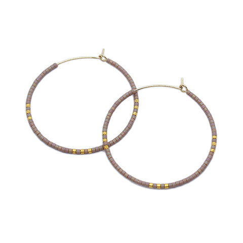 Zoe Hoops Large - Beige