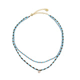 Duo Necklace with Heart / Turquoise