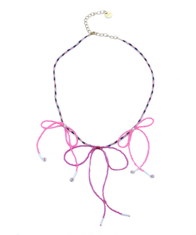 Duo Necklace with Heart / Pink