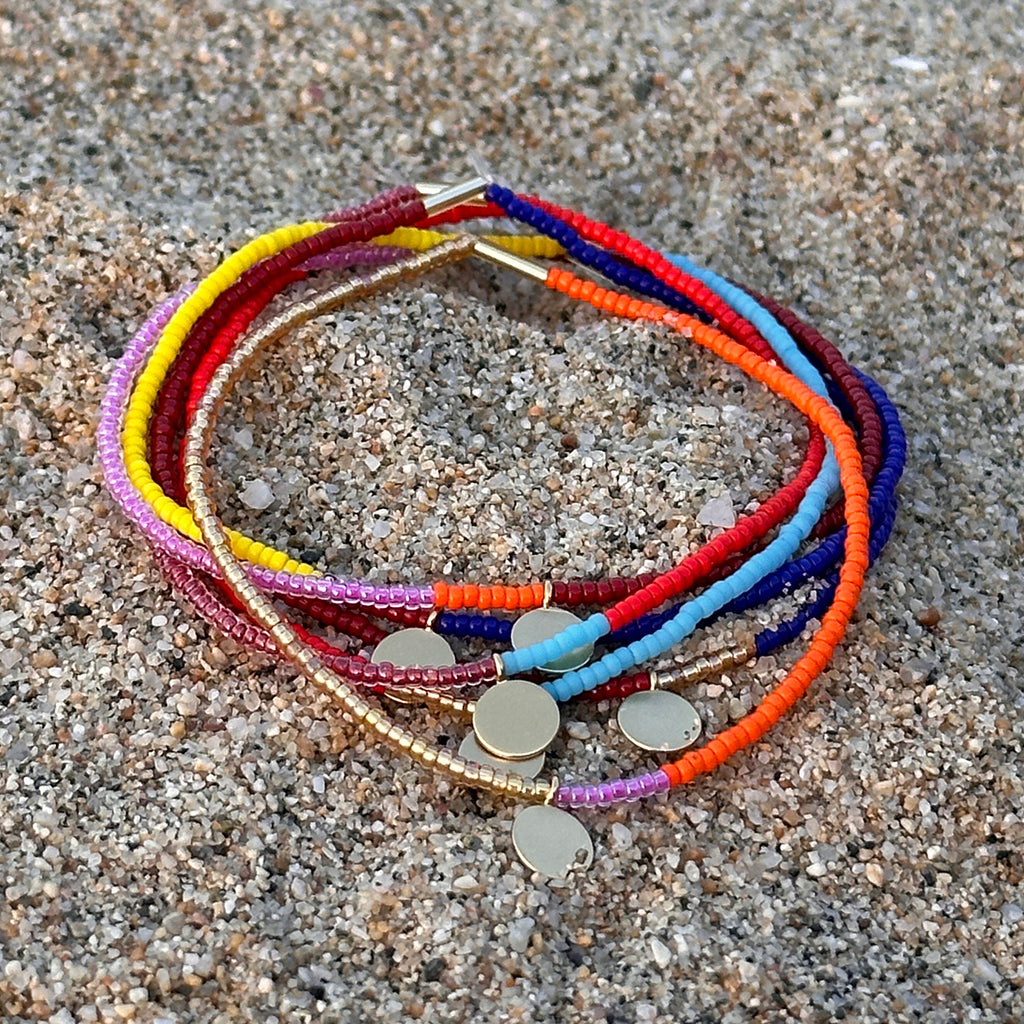 Color Block Bracelets / set of 6 - Mixed