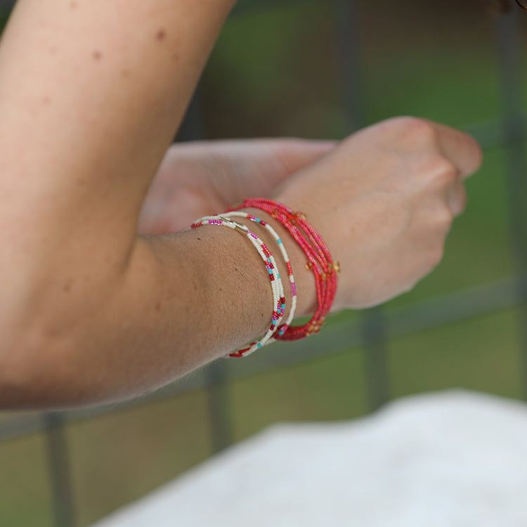 Candy Bracelets / Set of 6 / Tomato