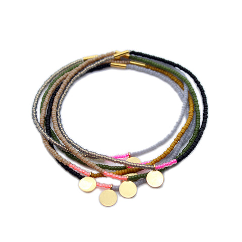 Star Bracelets / Set of 3 / Olive